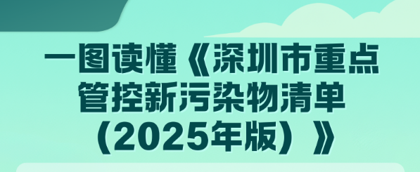 一图读懂：深圳市重点管控新污染物清单（2025年版）