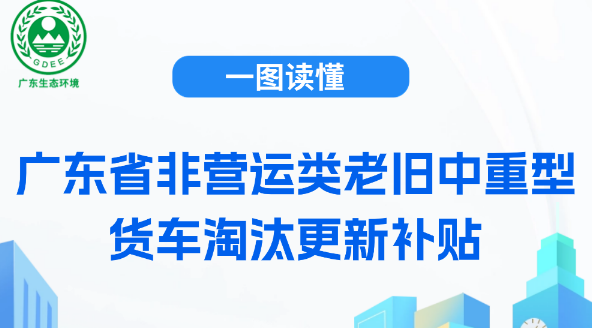 一图读懂：广东省非运营类老旧中重型货车淘汰更新补贴